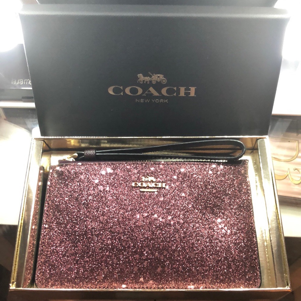 Coach heart Glitter Wristlet